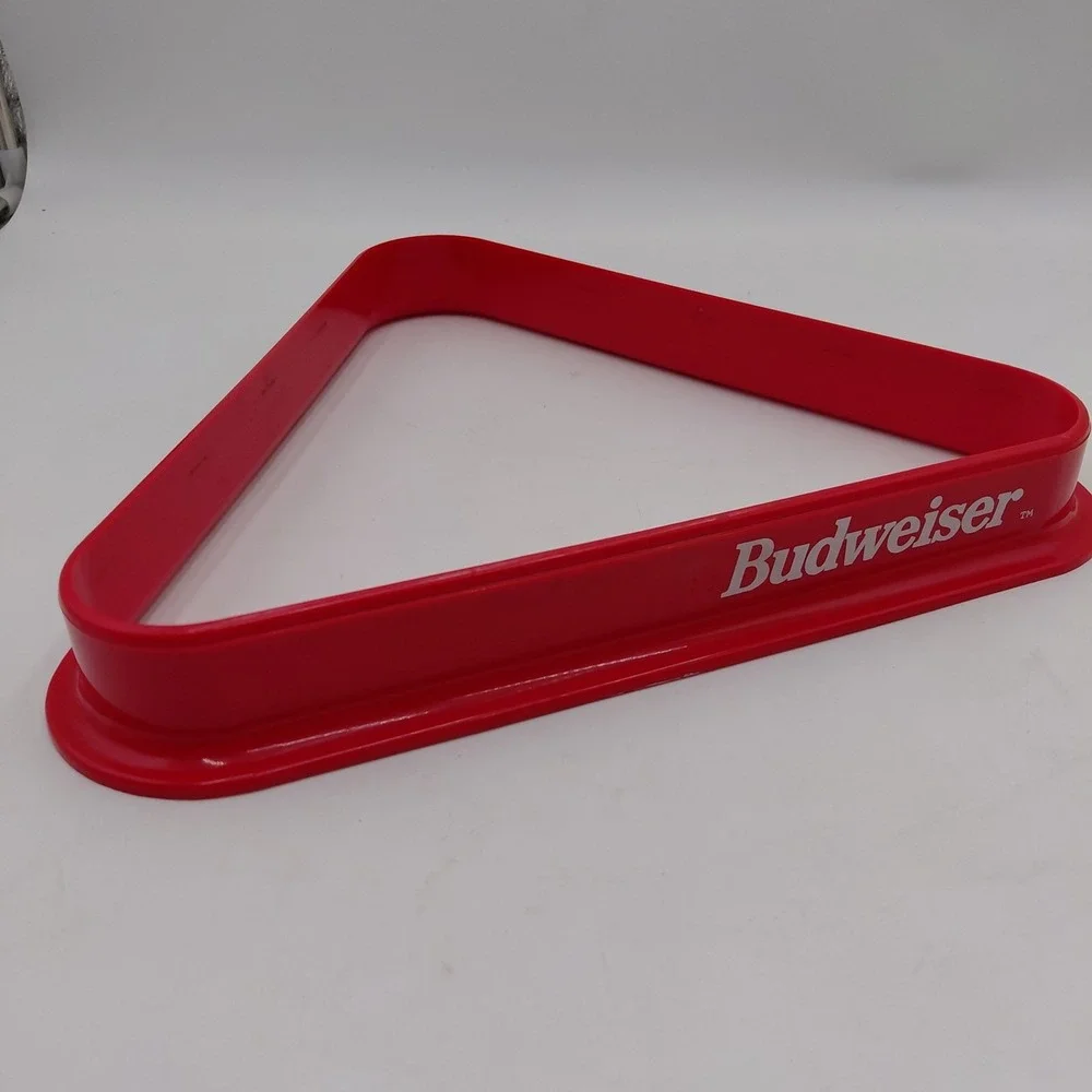 Vintage Budweiser Beer Red Pool Triangle Ball Rack Holder 2 1/4 No Cracks Good